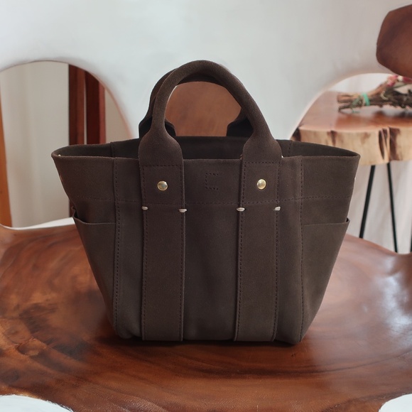Clare V Handbags - Clare V. Petit Le Petit Box Tote in Chocolate Suede